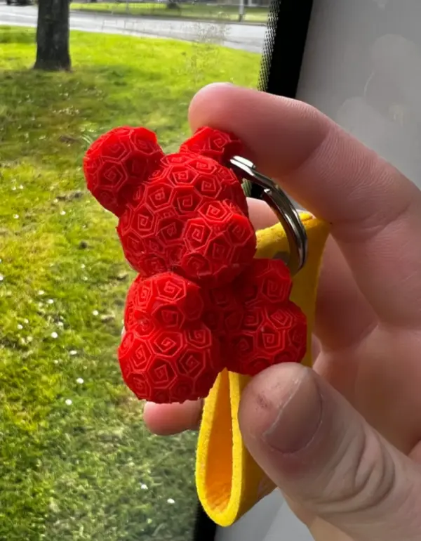Rose Bear Keychain – 3D Printed Mother's Day Gift