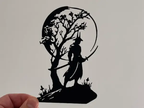 Samurai Wall Art – 3D Printed Japanese Warrior Silhouette
