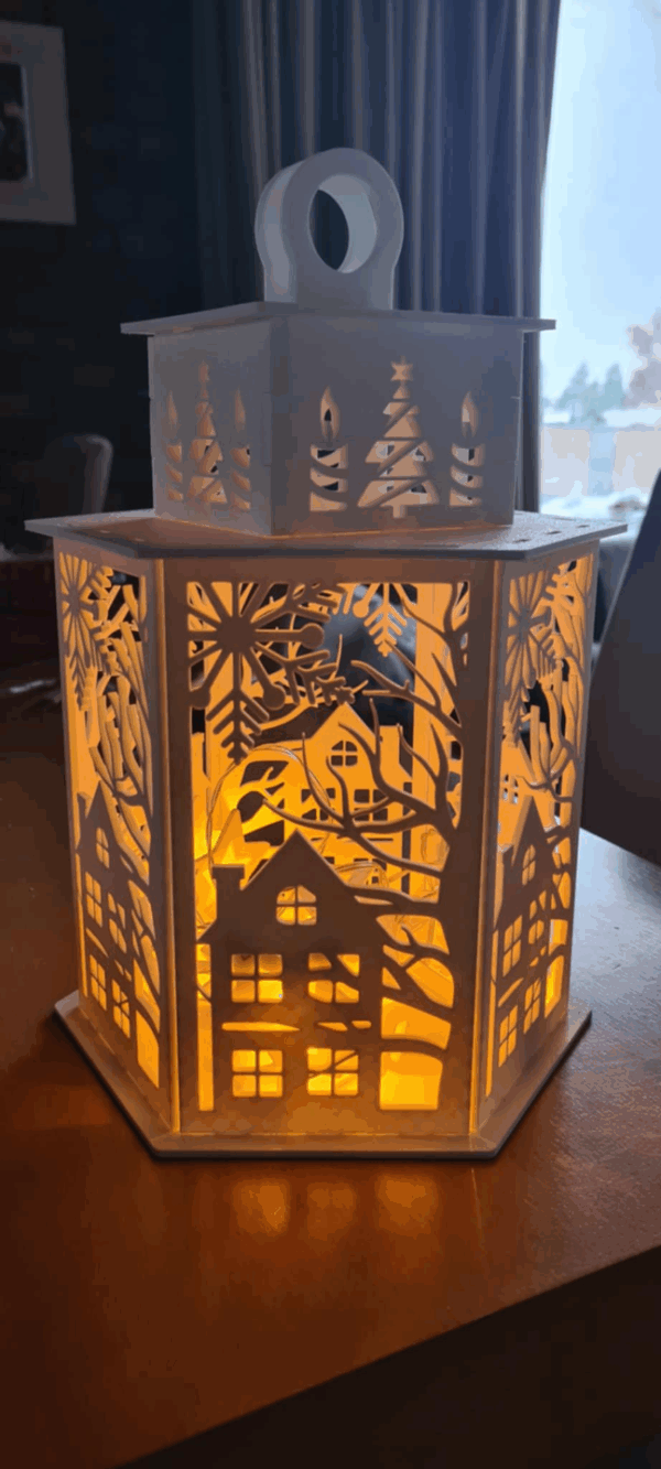 Christmas Lantern V3 – 3D Printed LED Tea Light / Strip Lantern (33 cm) - Image 2