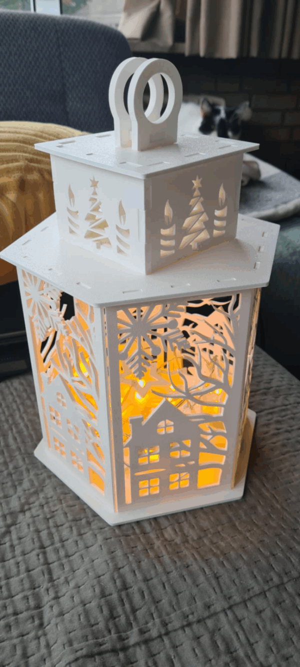 Christmas Lantern V3 – 3D Printed LED Tea Light / Strip Lantern (33 cm)