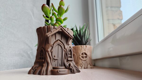Enchanted Tree Trunk Planter & Organizer – 3D Printed Woodland Decor