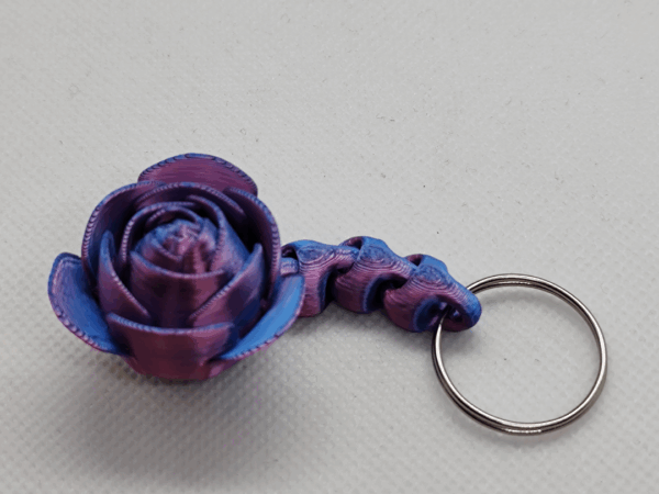 Rose Keychain – 3D Printed Floral Accessory