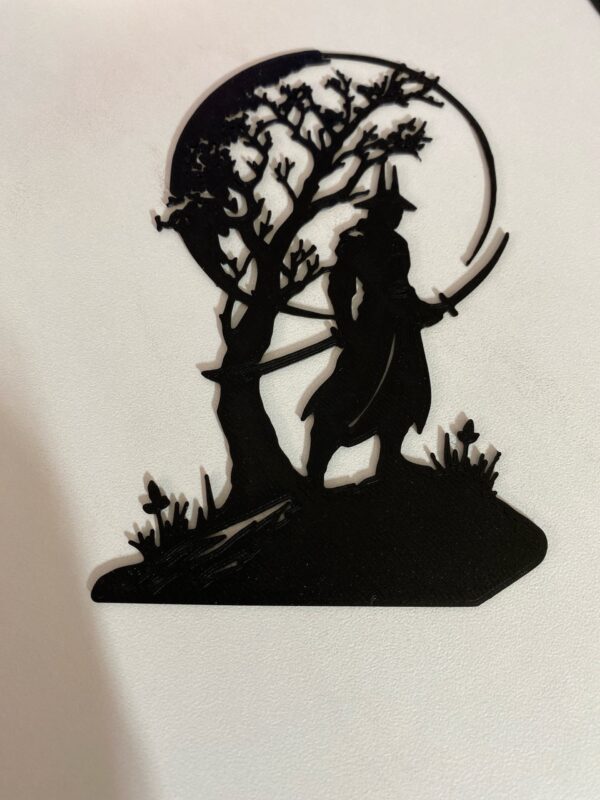 Samurai Wall Art – 3D Printed Japanese Warrior Silhouette - Image 2