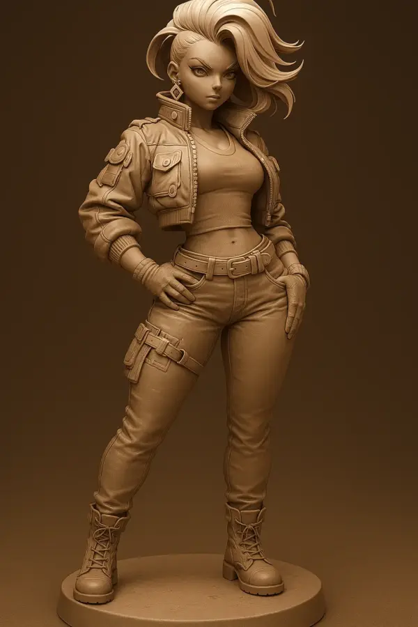 Anime Warrior Figurine – 3D Printable Mini Character by armania3d