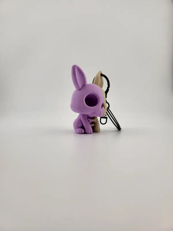 Kawaii Skeleton Bunny Keychain – Cute Creepy Charm - Image 3