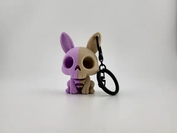 Kawaii Skeleton Bunny Keychain – Cute Creepy Charm
